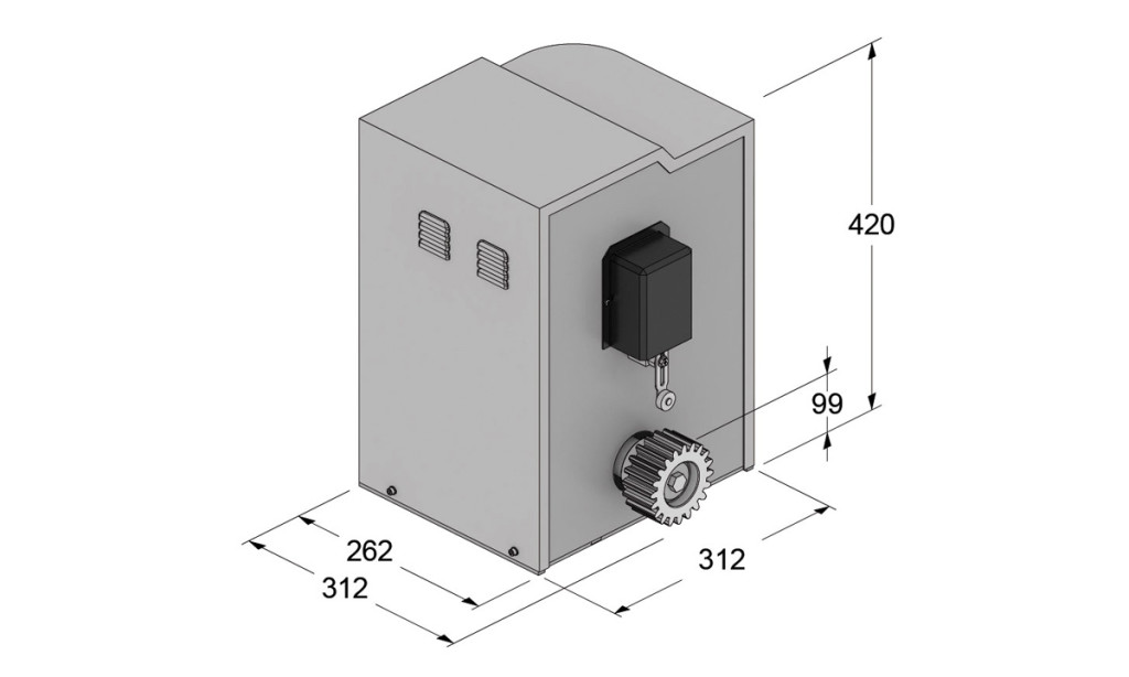 Moteur coulissant BIG25QI (alimentation monophasé 230V) – Image 2